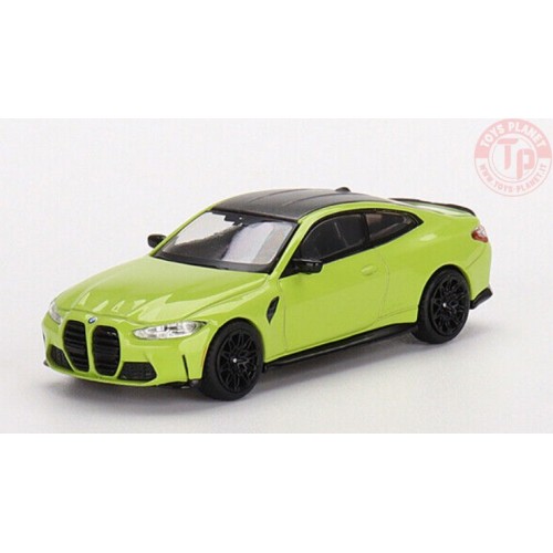 BMW M4 COMPETION G82 SAN PAULO YELLOW, BLACK ROOF 1/64 MGT00468-L Mini Gt