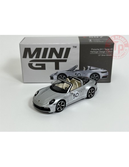 PORSCHE 911 TARGE 4S HERITAGE DESIGN EDITION GT SILVER METTALIC 1/64 MGT00507-L Mini Gt