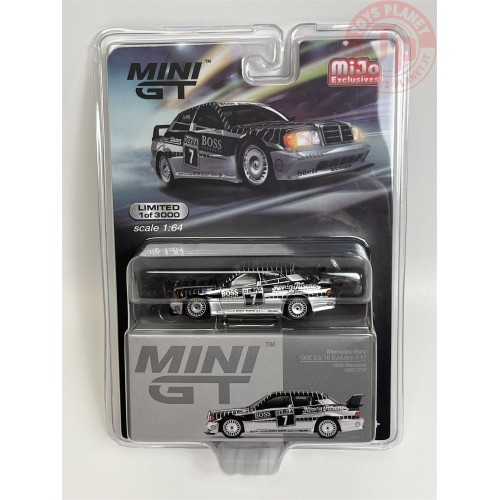 MERCEDES BENZ 190E 2.5-16 EVOLUTION II AMG-MERCEDES 1190 DTM BLACK/SILVER 1/64 MGT00312-MJ Mini Gt