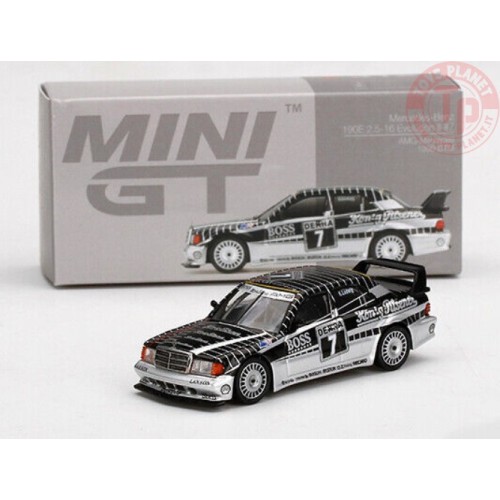 MERCEDES BENZ 190E 2.5-16 EVOLUTION II AMG-MERCEDES 1190 DTM BLACK/SILVER 1/64 MGT00312-MJ Mini Gt