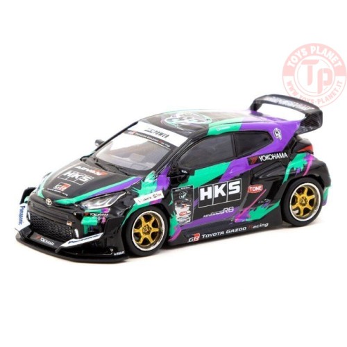 TOYOTA YARIS HKS RACING PERFORMER GR, BLACK7GREEN7PURPLE 1/64 T64-080HKS TARMAC WORKS