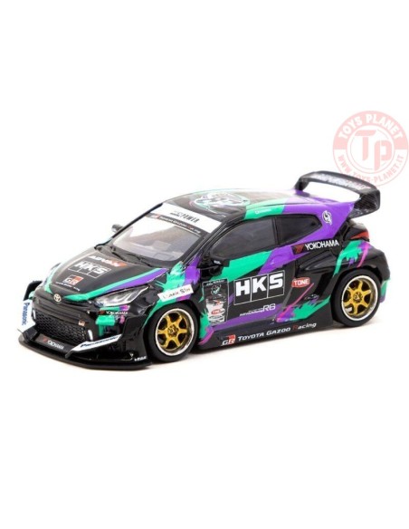 TOYOTA YARIS HKS RACING PERFORMER GR, BLACK7GREEN7PURPLE 1/64 T64-080HKS TARMAC WORKS