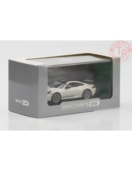 PORSCHE 911 (992) GT3 CARRERA WHITE METALLIC 1/64 643 061009 MINICHAMPS 1:64
