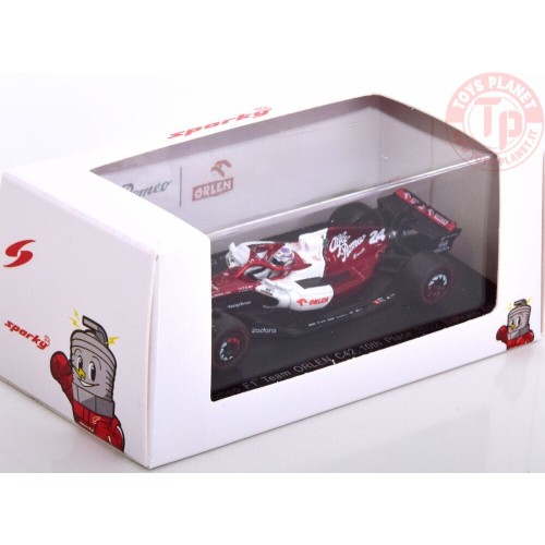ALFA ROMEO F1-TEAM ORLEN C42-10th PLACE 2022 BAHRAIN GP-RED/WHITE-ZHOU GUANYU 1/64 SPA-Y261 SPARK 1:64