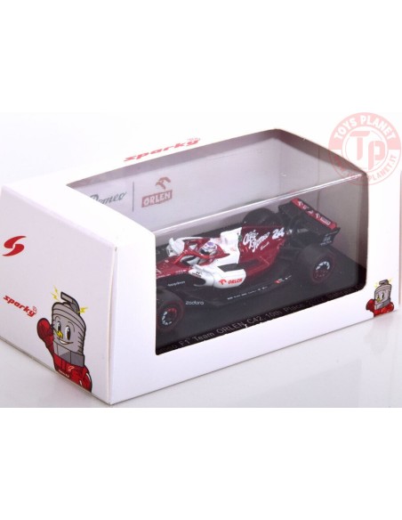 ALFA ROMEO F1-TEAM ORLEN C42-10th PLACE 2022 BAHRAIN GP-RED/WHITE-ZHOU GUANYU 1/64 SPA-Y261 SPARK 1:64