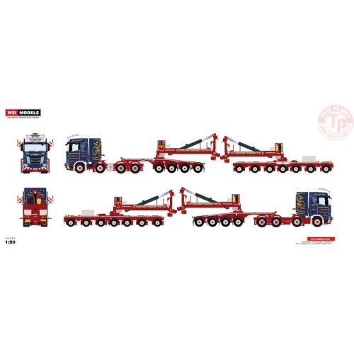 SCANIA S HIGHLINE CS20H 8X4 WIND MILL TRAILER WITH 4 AXLE DOLLY - 7 AXLE - MCFADYENS WSI 01-4214 WSI MODELS