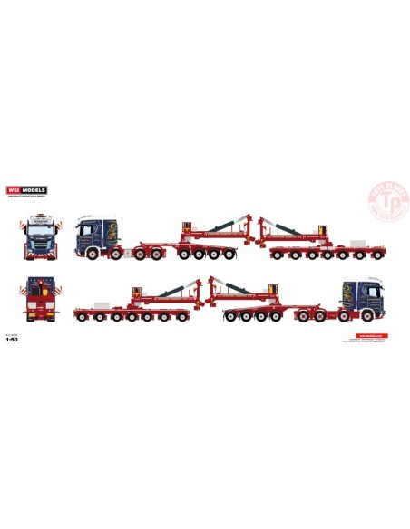 SCANIA S HIGHLINE CS20H 8X4 WIND MILL TRAILER WITH 4 AXLE DOLLY - 7 AXLE - MCFADYENS WSI 01-4214 WSI MODELS