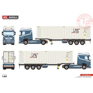 DAF XG 4X2 CONTAINER TRAILER - 3 AXLE + 40FT REEFER CONTAINER JOH. DE GROOT & ZN WSI 01-4208 WSI MODELS