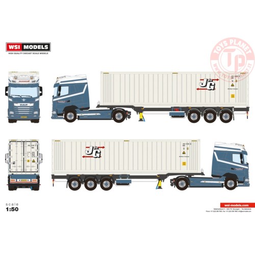 DAF XG 4X2 CONTAINER TRAILER - 3 AXLE + 40FT REEFER CONTAINER JOH. DE GROOT & ZN WSI 01-4208 WSI MODELS