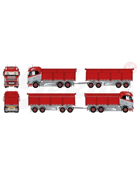 Volvo FH04 Globetrotter motorwagen aanhanger met resin bakken Hans Henrik Sondergaard TEKNO 81542 TEKNO