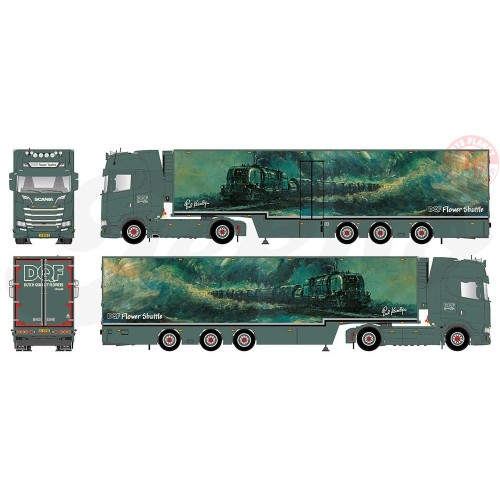 Scania Next Gen S530-V8 Highline met 3-assige bloemenoplegger DQF TEKNO 84409 TEKNO