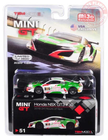 HONDA NSX GT3-2018 24 HOURS OS Spa 1/64 MGT00051-MJ MINI GT