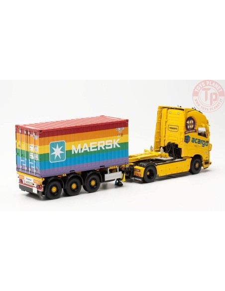 Volvo FH Globetrotter XL Container Semitrailer + 20ft Maersk Rainbow Container Acargo WSI 071697 WSI MODELS
