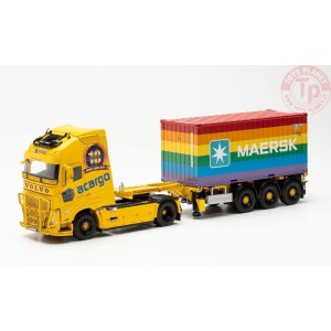Volvo FH Globetrotter XL Container Semitrailer + 20ft Maersk Rainbow Container Acargo WSI 071697 WSI MODELS