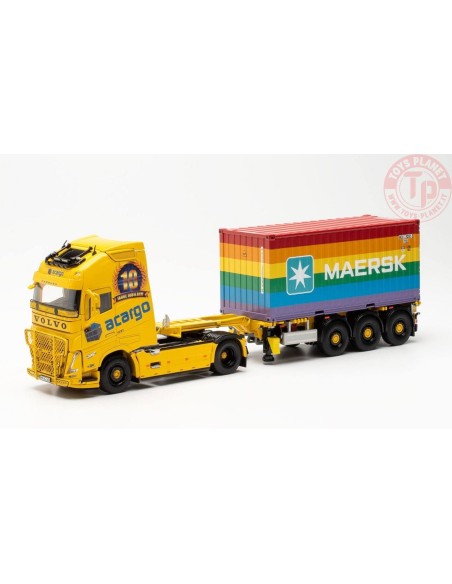 Volvo FH Globetrotter XL Container Semitrailer + 20ft Maersk Rainbow Container Acargo WSI 071697 WSI MODELS