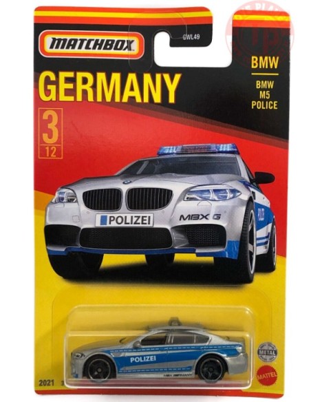 BMW M5 POLICE-MATCHBOX GERMANY 1/64 MATCHBOX GWL54 MATCHBOX