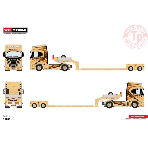 IVECO S-WAY HIGH 4X2 NOOTEBOOM LOWLOADER - 2 AXLE THURIES WSI 01-4035 WSI MODELS
