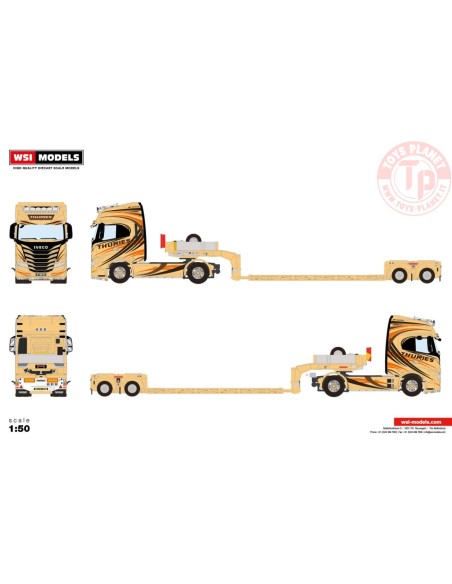 IVECO S-WAY HIGH 4X2 NOOTEBOOM LOWLOADER - 2 AXLE THURIES WSI 01-4035 WSI MODELS