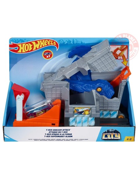 PISTA T-REX ATTACCO AL SUPERMERCATO 1/64 HOT WHEELS GBF92 HOT WHEELS