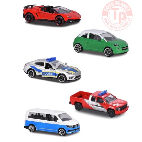 COFANETTO DA 5 PEZZI-STREET CARS 1/64 MAJORETTE POLICE CON SECURITE CIVILE MAJORETTE