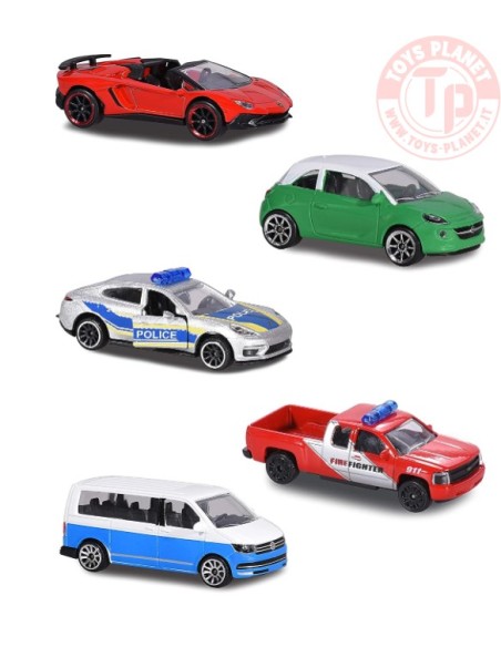 COFANETTO DA 5 PEZZI-STREET CARS 1/64 MAJORETTE POLICE CON SECURITE CIVILE MAJORETTE