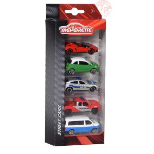 COFANETTO DA 5 PEZZI-STREET CARS 1/64 MAJORETTE POLICE CON SECURITE CIVILE MAJORETTE