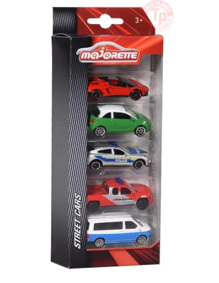 COFANETTO DA 5 PEZZI-STREET CARS 1/64 MAJORETTE POLICE CON SECURITE CIVILE MAJORETTE