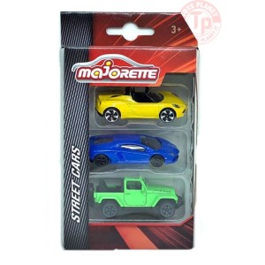 COFANETTO DA 3 PEZZI-STREET CARS 1/64 MAJORETTE ALFA 4C CON LAMBORGHINI MAJORETTE