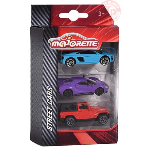 COFANETTO DA 3 PEZZI-STREET CARS 1/64 MAJORETTE FORD GT CON AUDI R8 MAJORETTE