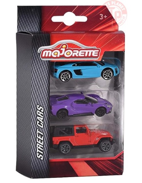COFANETTO DA 3 PEZZI-STREET CARS 1/64 MAJORETTE FORD GT CON AUDI R8 MAJORETTE