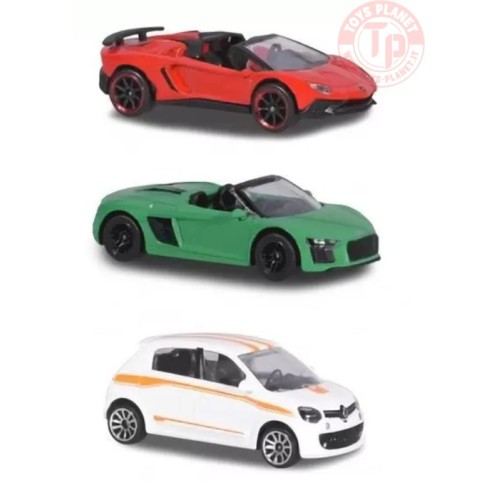 COFANETTO DA 3 PEZZI-STREET CARS 1/64 MAJORETTE TWINGO CON LAMBORGHINI MAJORETTE