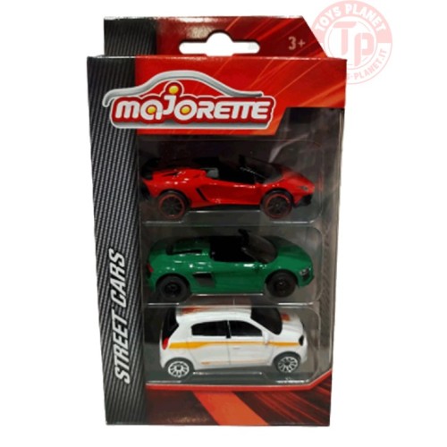 COFANETTO DA 3 PEZZI-STREET CARS 1/64 MAJORETTE TWINGO CON LAMBORGHINI MAJORETTE