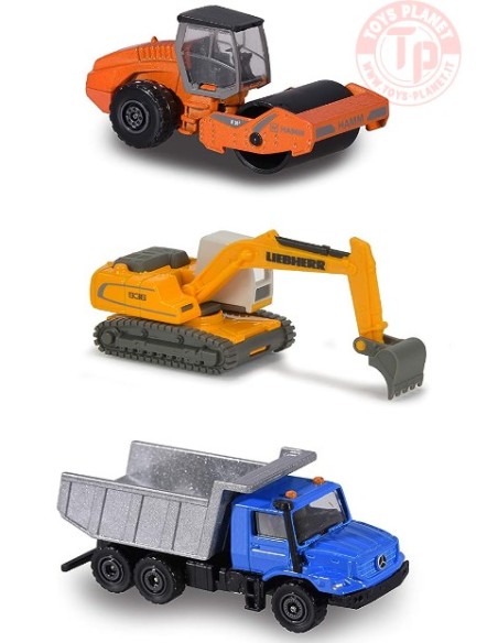 COFANETTO DA 3 PEZZI-CONSTRUCTION 1/64 MAJORETTE HAMM CON LIEBHERR MAJORETTE