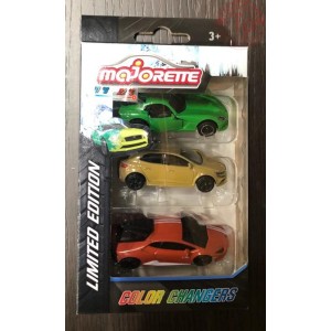 COFANETTO DA 3 PEZZI-LIMITED EDITION-COLOR CHANGERS 1/64 MAJORETTE PORSCHE CON RENAULT MAJORETTE