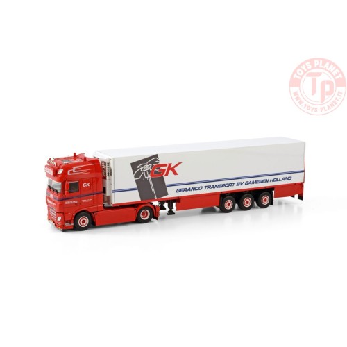 DAF XF SUPER SPACE CAB MY2017 4X2 REEFER TRAILER - 3 AXLE GERANCO TRANSPORT WSI 01-3986 WSI MODELS