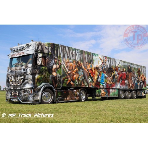 SCANIA S HIGHLINE CS20H 4X2 REEFER TRAILER - 3 AXLE HEIDE LOGISTIK WSI 01-3931 WSI MODELS