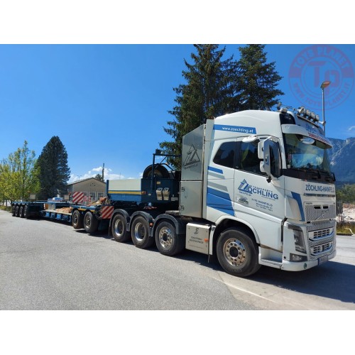 VOLVO FH4 GLOBETROTTER 8X4 LOW LOADER - 4 AXLE + DOLLY - 2 AXLE - ZÖCHLING WSI 01-3989 WSI MODELS