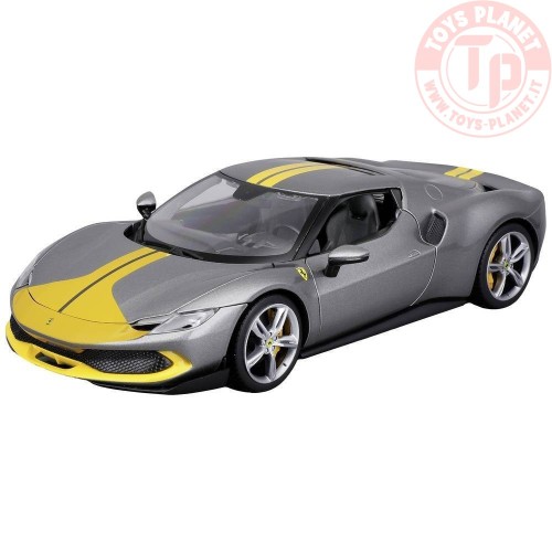 FERRARI 296 GTB ASSETTO FIORANO 2022 GREY/YELLOW 1:18 BU16017GR BURAGO
