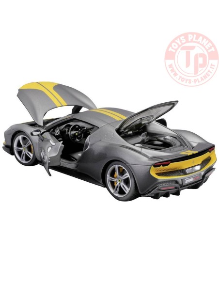 FERRARI 296 GTB ASSETTO FIORANO 2022 GREY/YELLOW 1:18 BU16017GR BURAGO