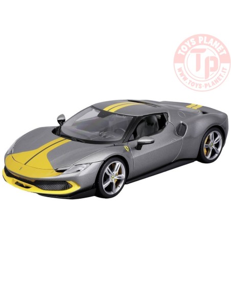 FERRARI 296 GTB ASSETTO FIORANO 2022 GREY/YELLOW 1:18 BU16017GR BURAGO