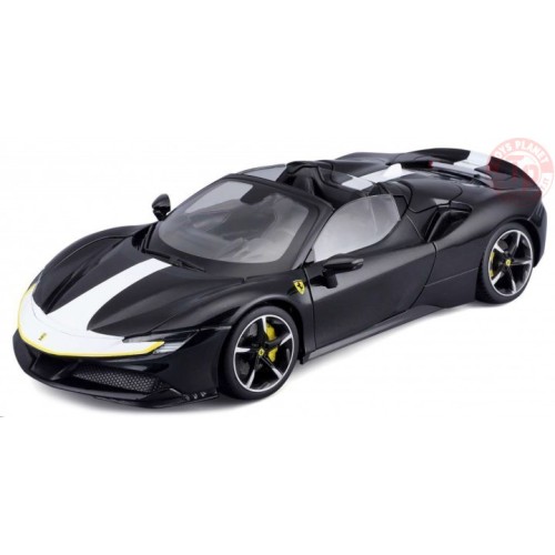 FERRARI SF90 STRADALE SPIDER ASSETTO FIORANO 2019 BLACK/WHITE/YELLOW 1:18 BU16910ZW BURAGO