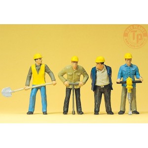 4 Operai Edili 1:32 PREISER 63065 ANIMALI E ACCESSORI PLASTICO