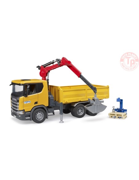 Camion da cantiere Scania Super 560R con gru e 2 pallet BRUDER 03551 BRUDER