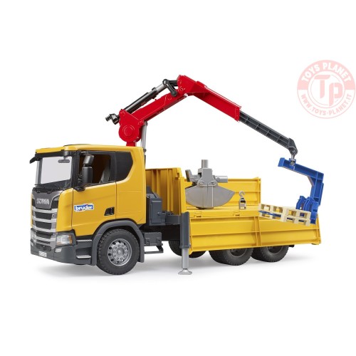 Camion da cantiere Scania Super 560R con gru e 2 pallet BRUDER 03551 BRUDER