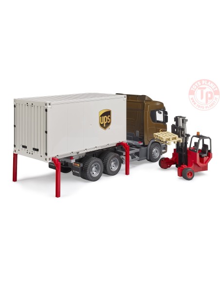 Camion UPS Logistica Scania Super 560R con carrello elevatore BRUDER 03582 BRUDER Camion UPS Logistica Scania Super 560R con carrello elevatore BRUDER 03582 BRUDER
