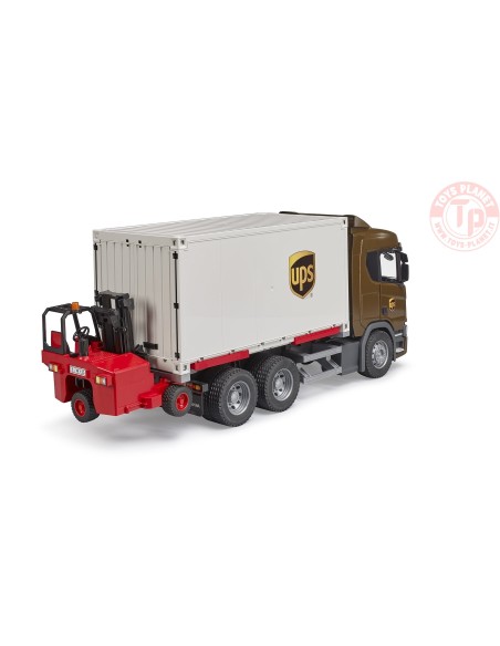Camion UPS Logistica Scania Super 560R con carrello elevatore BRUDER 03582 BRUDER Camion UPS Logistica Scania Super 560R con carrello elevatore BRUDER 03582 BRUDER
