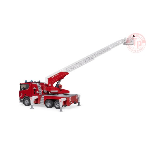 Autocarro pompieri Scania Super 560R con scala girevole, pompa dell'acqua e modulo Light + Sound BRUDER 03591 BRUDER