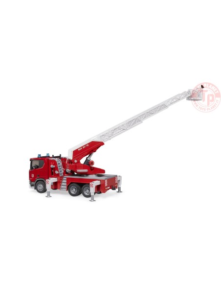 Autocarro pompieri Scania Super 560R con scala girevole, pompa dell'acqua e modulo Light + Sound BRUDER 03591 BRUDER