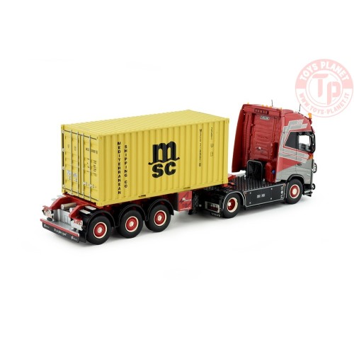 Volvo FH5 Globetrotter XL met D-Tec chassis + 20ft zeecontainer SL Logistics TEKNO 84365 TEKNO