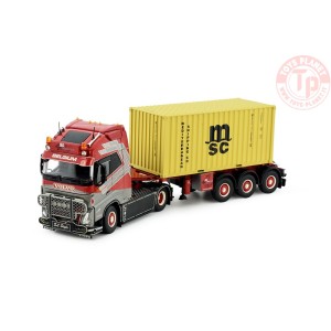 Volvo FH5 Globetrotter XL met D-Tec chassis + 20ft zeecontainer SL Logistics TEKNO 84365 TEKNO